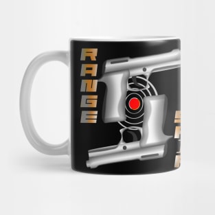 Shooting range with friends, two guns Mug